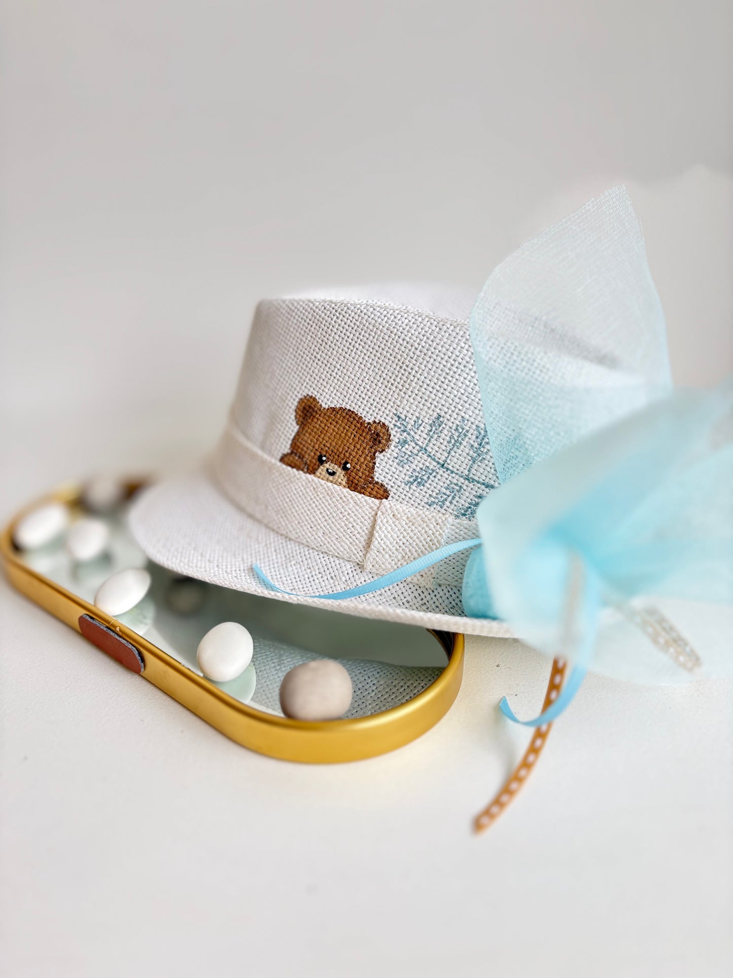 Μπομπονιέρα βάπτισης καπέλο