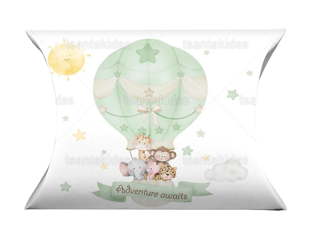 Προσκλητήριο βάπτισης jungle animals on a hot air balloon TS752