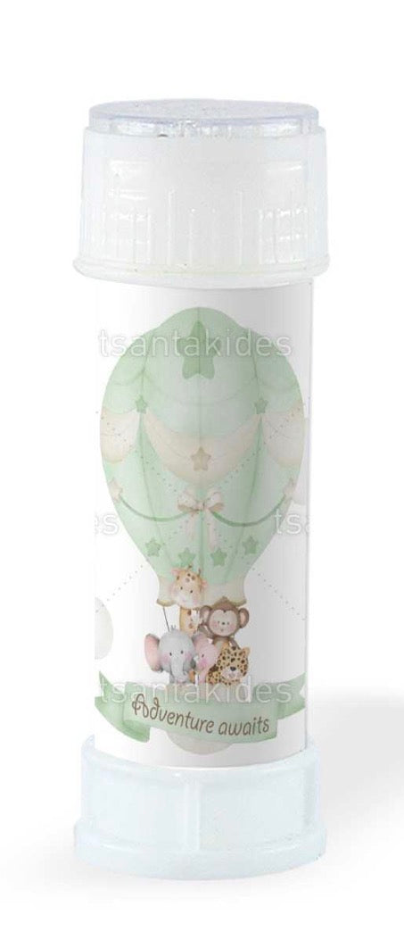 Προσκλητήριο βάπτισης jungle animals on a hot air balloon TS752