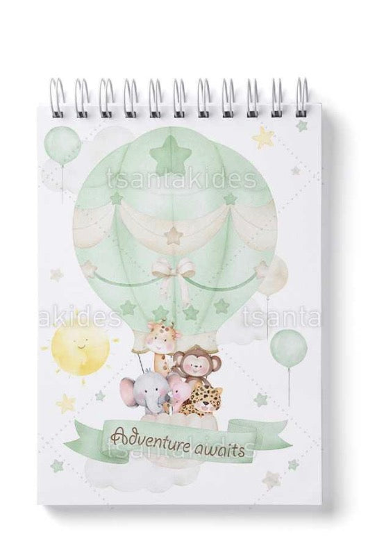 Προσκλητήριο βάπτισης jungle animals on a hot air balloon TS752