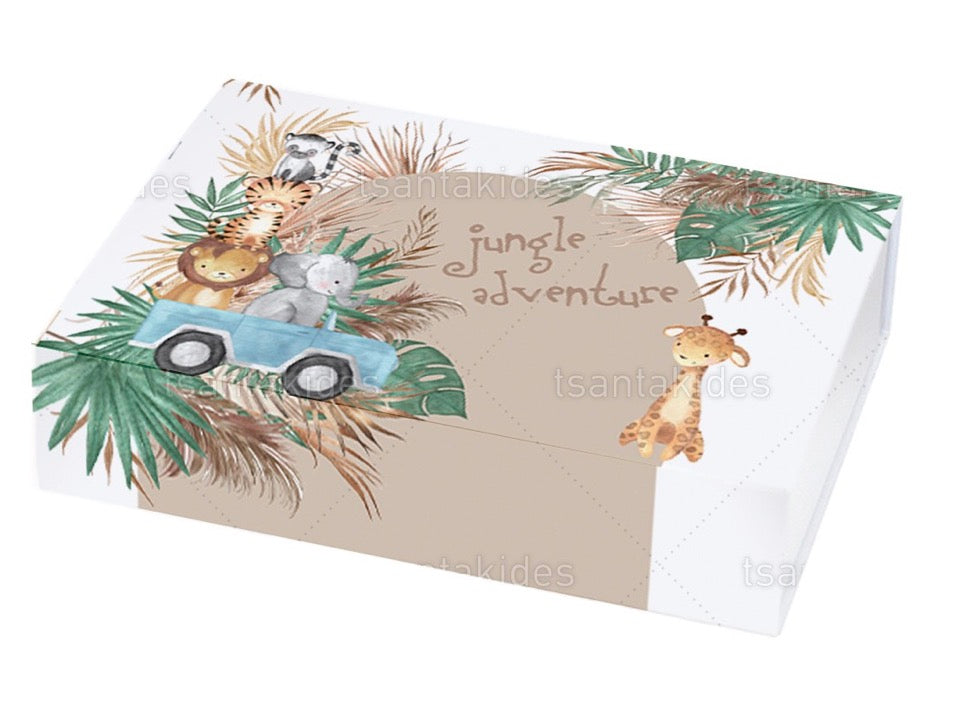 Προσκλητήριο βάπτισης Boho safari jungle TS750