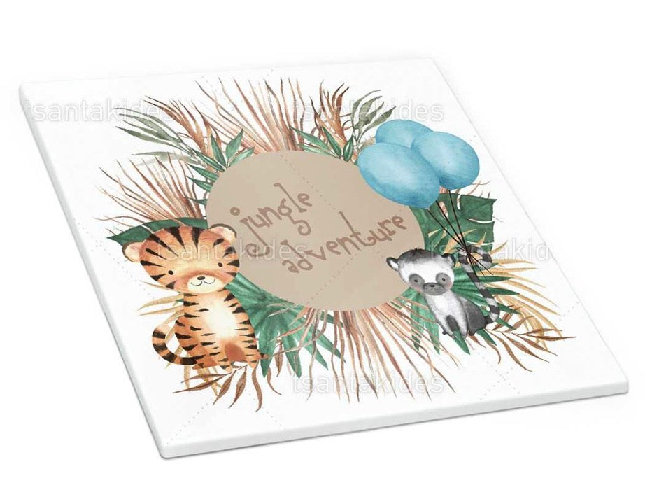 Προσκλητήριο βάπτισης Boho safari jungle TS750