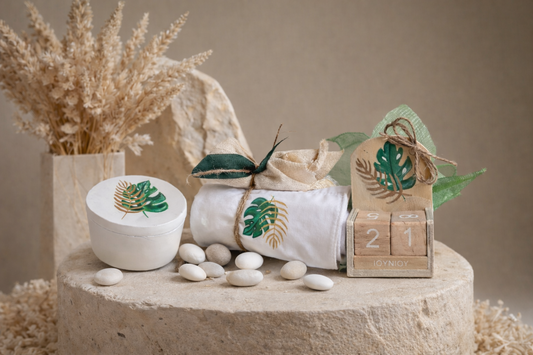 Μπομπονιέρες monstera leaves