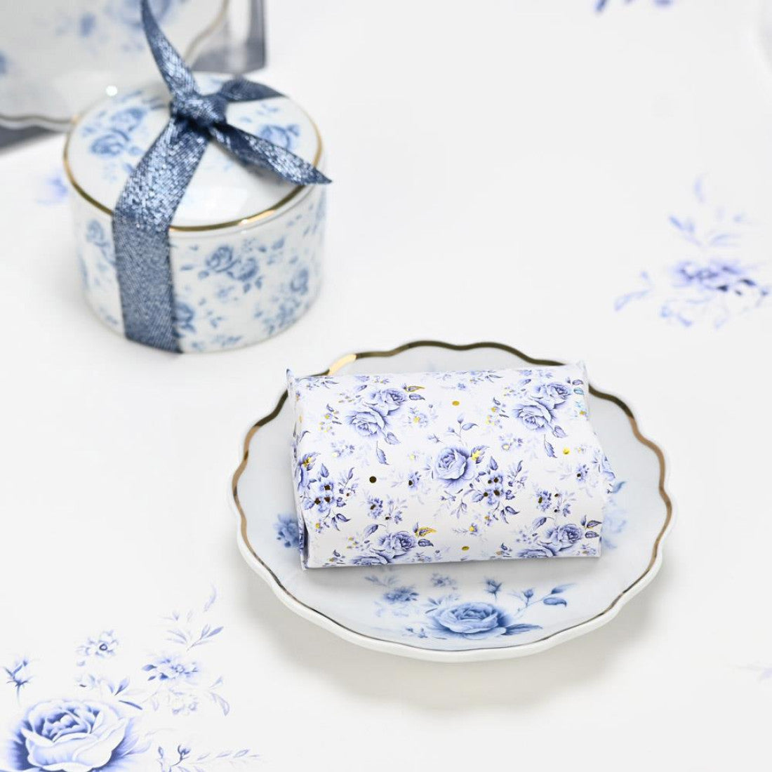 Μπομπονιέρες Blue flowers soap tales