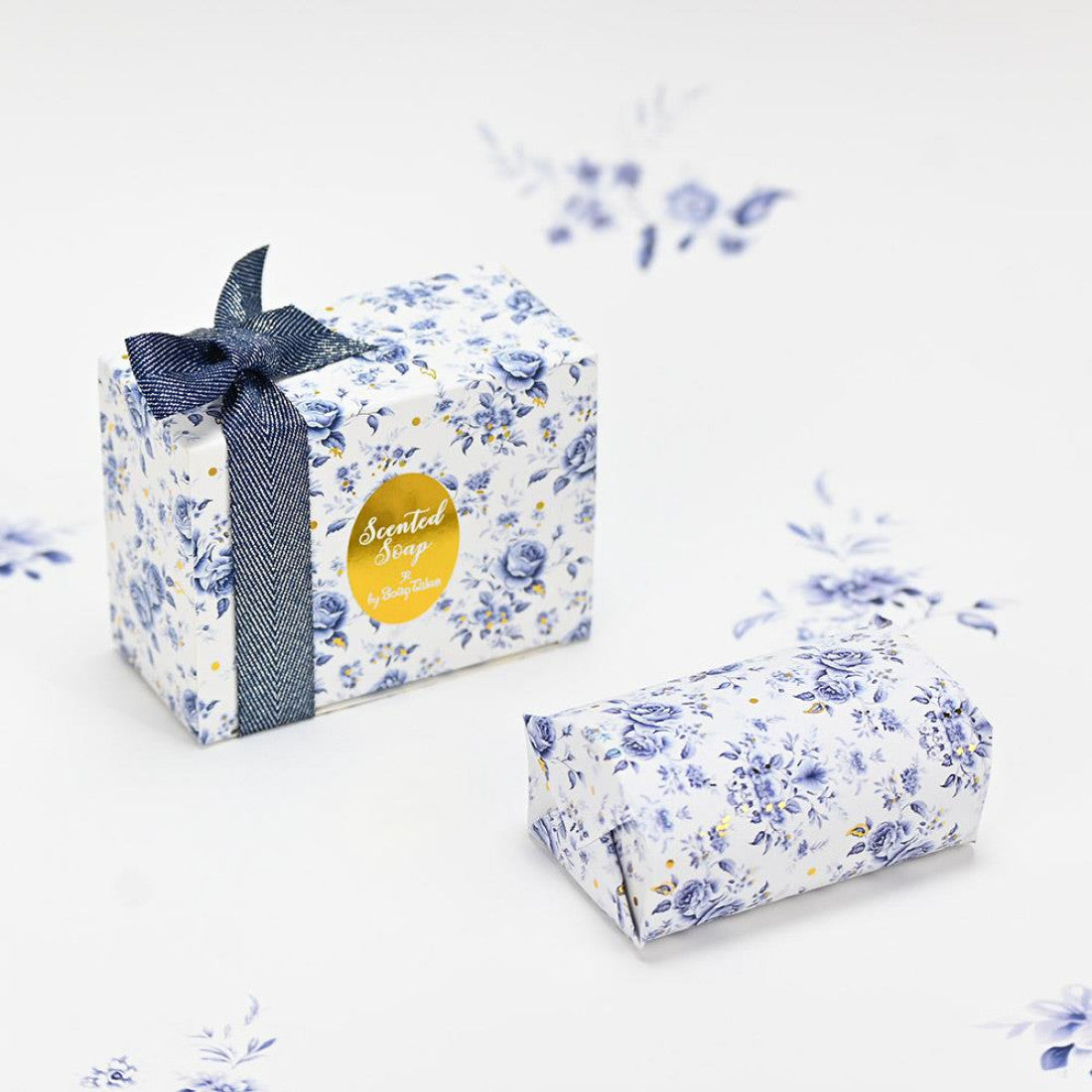 Μπομπονιέρες Blue flowers soap tales