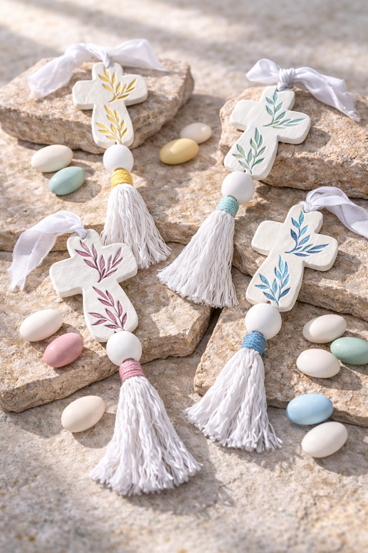 Μπομπονιέρα πήλινος σταυρός