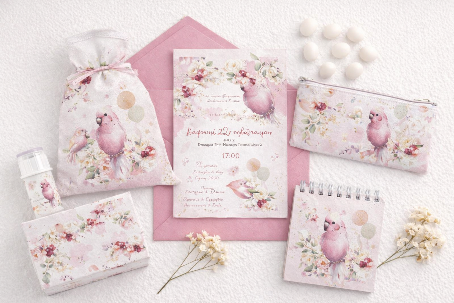 Pink floral parrot TS761